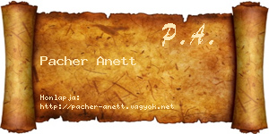 Pacher Anett névjegykártya