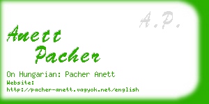 anett pacher business card